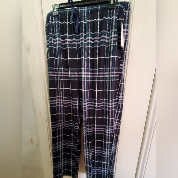 Perry Ellis Portfolio Men's Plaid Knit Pajama Pants - Dark Green - Picture 6 of 6